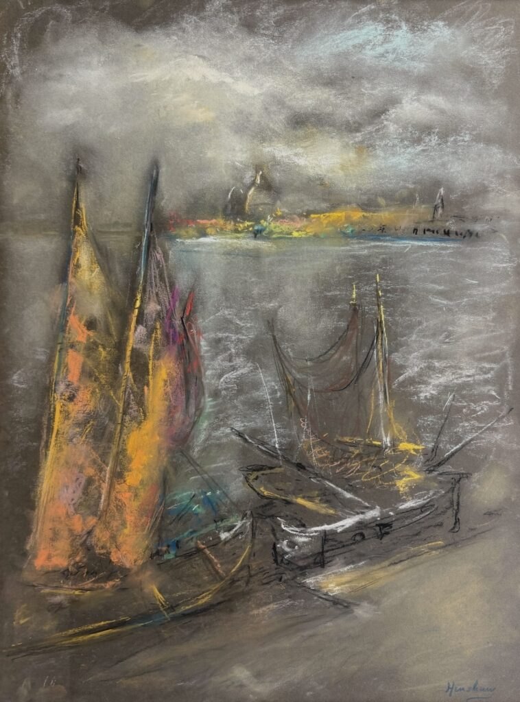 Colored Sails in the Harbor by Henshaw