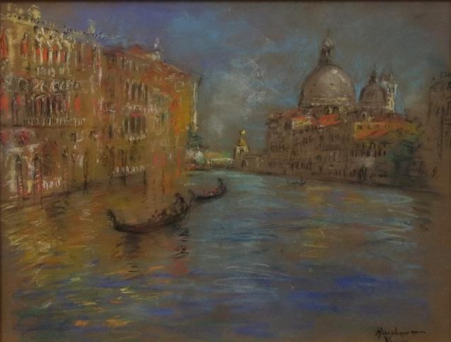 Gondolas on the Grand Canal, Golden Palaces by Henshaw