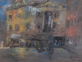 Market Stalls beneath a Palazzo, Venice by Henshaw